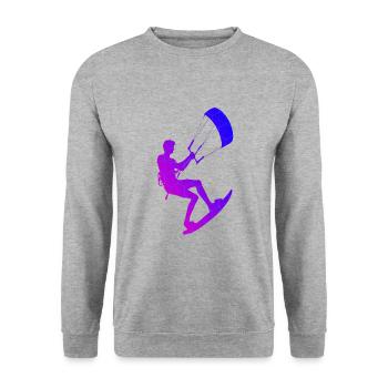 Kiting Kitesurfer Kite Kitesurf Kitesurfing - Unisex Sweatshirt - salt & pepper - Front - Alina (178cm) & Michal (187cm)