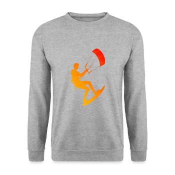Kiting Kitesurf Men's Kitesurfer Kitesurfing - Unisex Sweatshirt - salt & pepper - Front - Alina (178cm) & Michal (187cm)