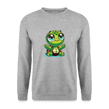 Baby Turtle - Unisex Sweatshirt - salt & pepper - Front - Alina (178cm) & Michal (187cm)