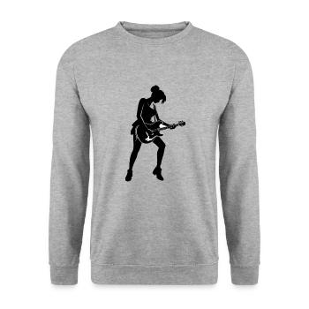 Musician - Guitarist Sticker - Unisex Sweatshirt - salt & pepper - Front - Alina (178cm) & Michal (187cm)