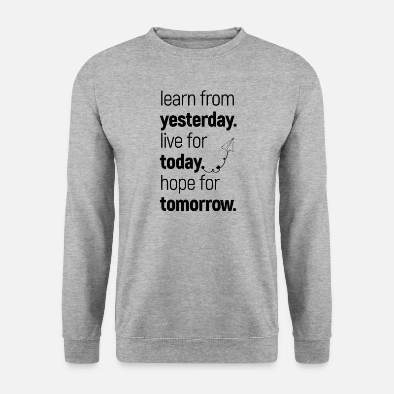 learn, live & hope - Unisex Pullover - Weißgrau meliert