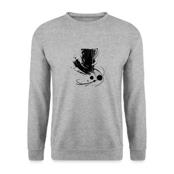 Abstrakt - Unisex Pullover - Weißgrau meliert - Vorne - Alina (178cm) & Michal (187cm)