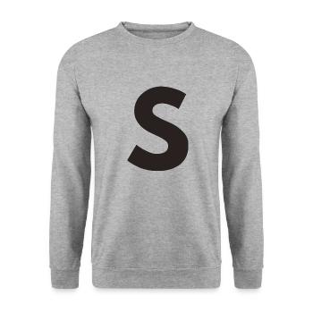 S - Unisex Pullover - Weißgrau meliert - Vorne - Alina (178cm) & Michal (187cm)