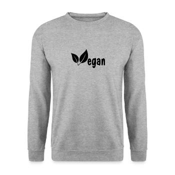 Vegan Plant Based Gesundheit Heilung Detox - Unisex Pullover - Weißgrau meliert - Vorne - Alina (178cm) & Michal (187cm)