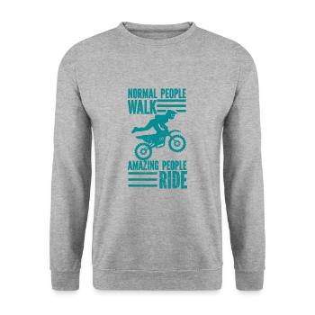 Moto Motocross Bike Racing Motorsport - Sweat-shirt Unisexe - gris chiné - Devant - Alina (178cm) & Michal (187cm)