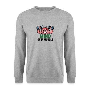 L’ plutôt que les muscles - Sweat-shirt Unisexe - gris chiné - Devant - Alina (178cm) & Michal (187cm)