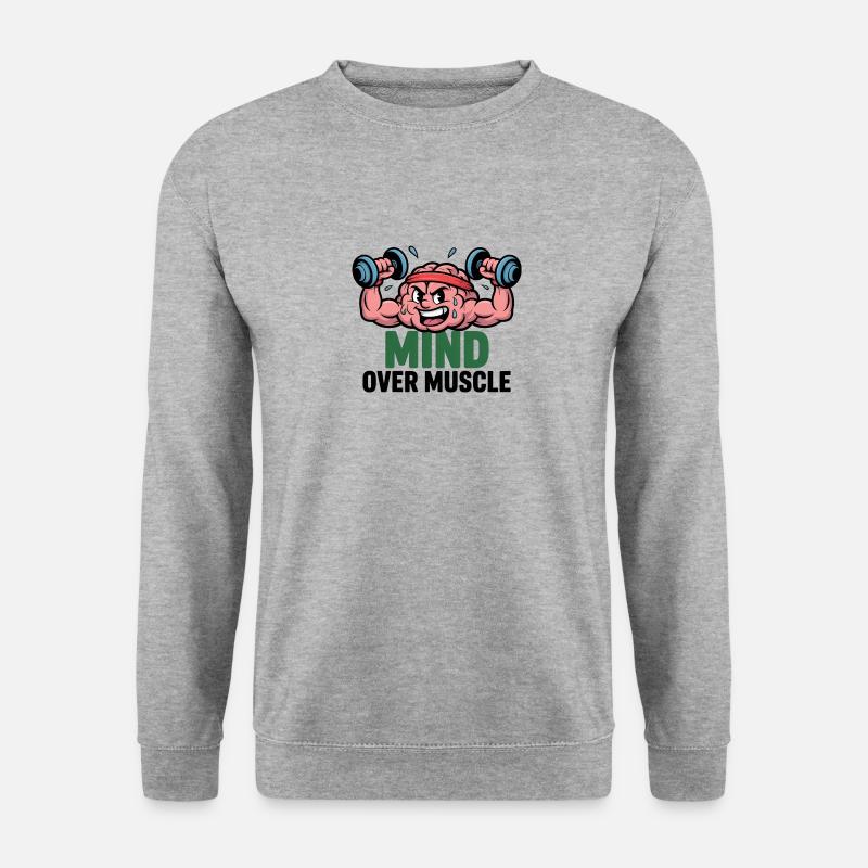 Mind Over Muscles - Unisex Pullover - Weißgrau meliert