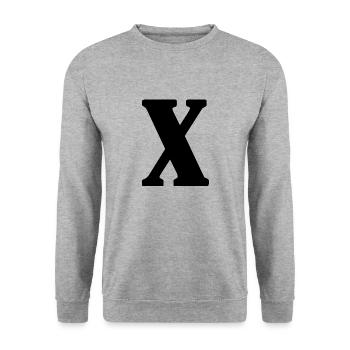 X - Unisex Sweatshirt - salt & pepper - Front - Alina (178cm) & Michal (187cm)