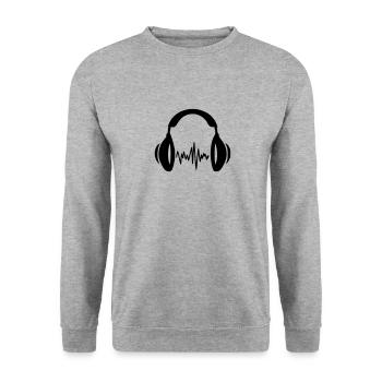Casque Casque Musique Dj Son Karaoké - Sweat-shirt Unisexe - gris chiné - Devant - Alina (178cm) & Michal (187cm)
