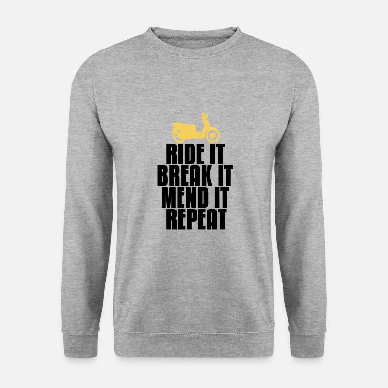 Mofa Moped Retro - Unisex Pullover - Weißgrau meliert