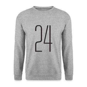 24 - Unisex Pullover - Weißgrau meliert - Vorne - Alina (178cm) & Michal (187cm)