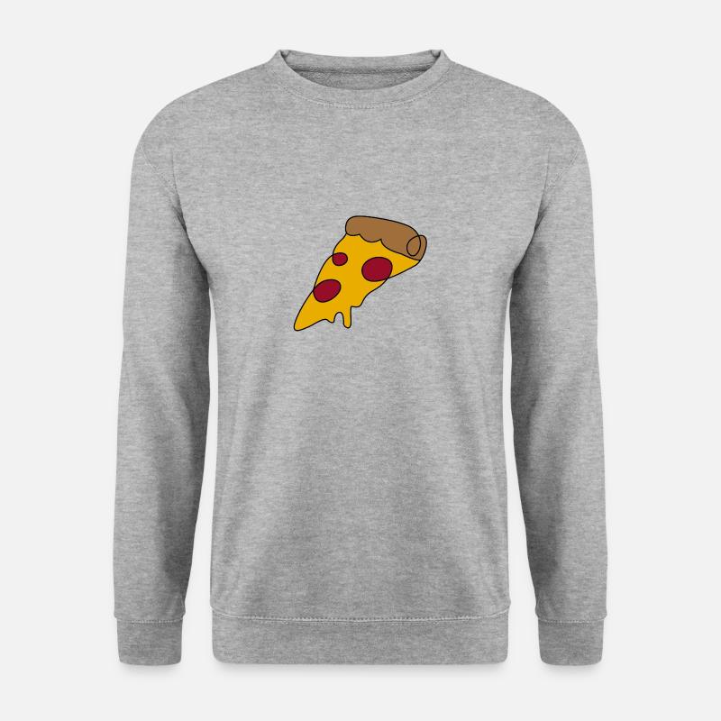 Pizza - Unisex Pullover - Weißgrau meliert