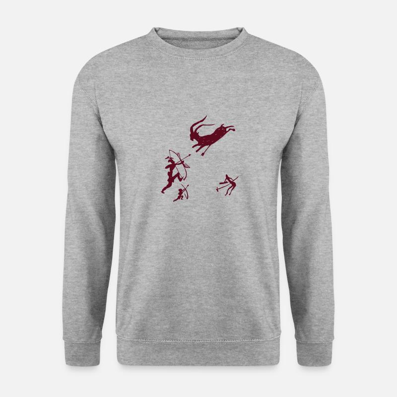 Cova Remigia Petroglyphe - Unisex Pullover - Weißgrau meliert
