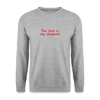 Le Seigneur est mon berger - Jésus-Christ - Sweat-shirt Unisexe - gris chiné - Devant - Alina (178cm) & Michal (187cm)