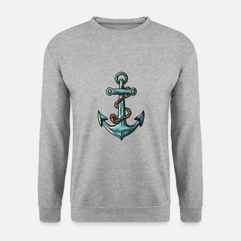 Anker Symbol Hafen - Unisex Pullover - Weißgrau meliert