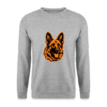 German Shepherd Dog Head - Unisex Sweatshirt - salt & pepper - Front - Alina (178cm) & Michal (187cm)