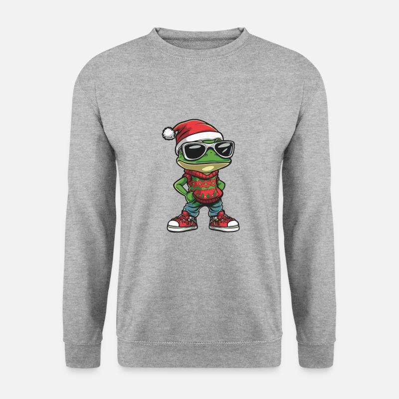 Frog Christmas Comic Cool - Unisex Sweatshirt - salt & pepper