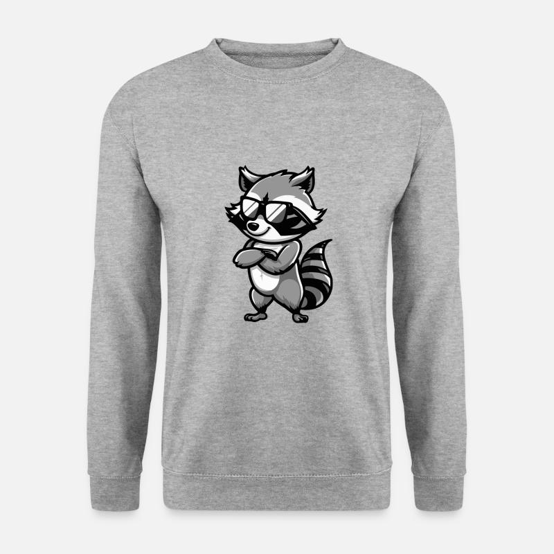 Waschbär Tier - Unisex Pullover - Weißgrau meliert
