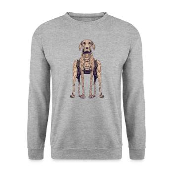 Six-legged Doberman Cyborg - Abstract - Unisex Sweatshirt - salt & pepper - Front - Alina (178cm) & Michal (187cm)