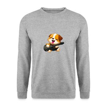 Guitariste de chien - Sweat-shirt Unisexe - gris chiné - Devant - Alina (178cm) & Michal (187cm)