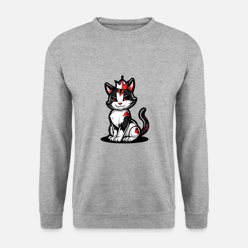 Cat Comic Crown - Unisex Sweatshirt - salt & pepper