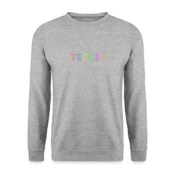 YESHUA - Jésus-Christ coloré - Sweat-shirt Unisexe - gris chiné - Devant - Alina (178cm) & Michal (187cm)