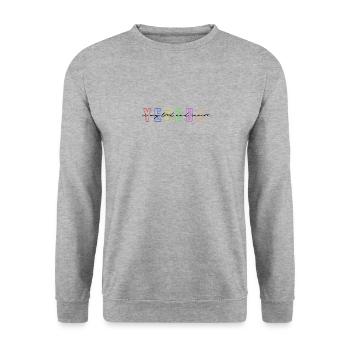 YESHUA - est mon seigneur et sauveur - JEUSUS CHRISTUS - Sweat-shirt Unisexe - gris chiné - Devant - Alina (178cm) & Michal (187cm)