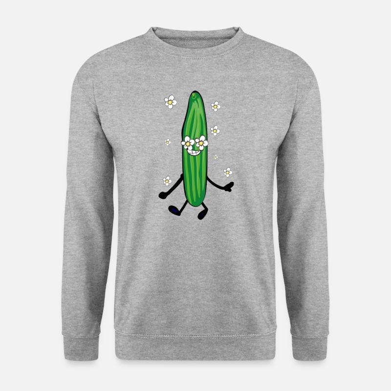 cucumber ,flowers,comic,flower power - Unisex Sweatshirt - salt & pepper
