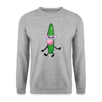concombre, chewing-gum, bande dessinée, lunettes de soleil - Sweat-shirt Unisexe - gris chiné - Devant - Alina (178cm) & Michal (187cm)