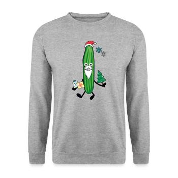 Cucumber, Christmas, Santa Claus, Santa Claus - Unisex Sweatshirt - salt & pepper - Front - Alina (178cm) & Michal (187cm)