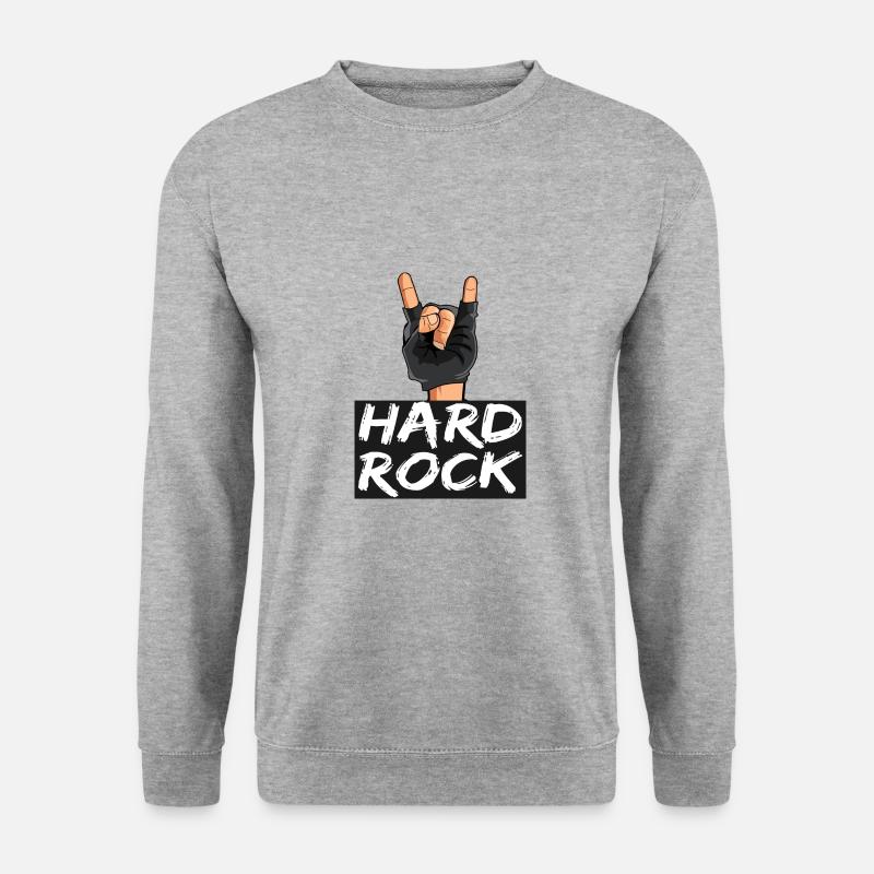 pommesgabel Metal Hand Hard Rock - Unisex Pullover - Weißgrau meliert