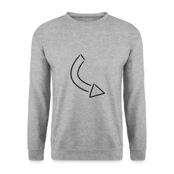 Arrow drawing sketch black - Unisex Sweatshirt - salt & pepper - Front - Alina (178cm) & Michal (187cm)