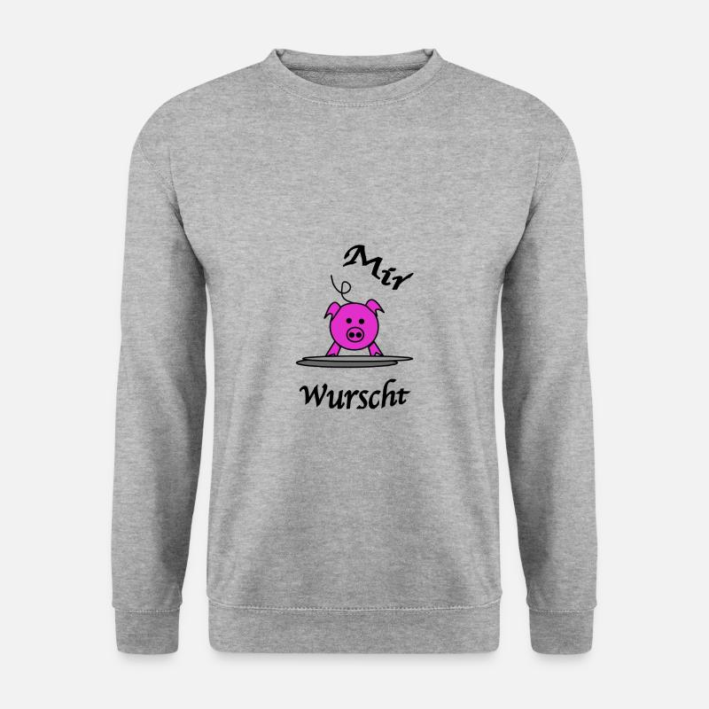 Mir Wurscht - Unisex Pullover - Weißgrau meliert