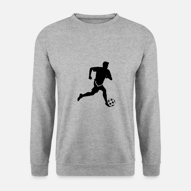 Fussballer Silhouette Fussball Spieler Sport - Unisex Pullover - Weißgrau meliert