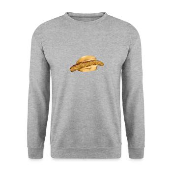 Bande dessinée Bratwurst Brötchen Senf Cuisine de rue allemande - Sweat-shirt Unisexe - gris chiné - Devant - Alina (178cm) & Michal (187cm)
