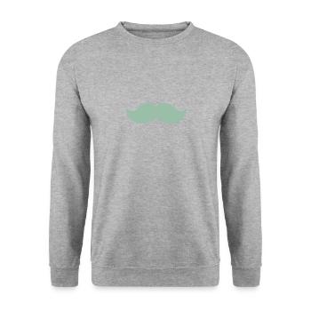 Moustache vert pastel homme novembre vélo - Sweat-shirt Unisexe - gris chiné - Devant - Alina (178cm) & Michal (187cm)