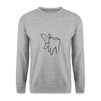 Tooth fairy tooth - Unisex Sweatshirt - salt & pepper - Front - Alina (178cm) & Michal (187cm)