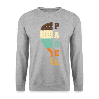 Padel Paddle Racket Tennis Sport I Cadeau - Sweat-shirt Unisexe - gris chiné - Devant - Alina (178cm) & Michal (187cm)