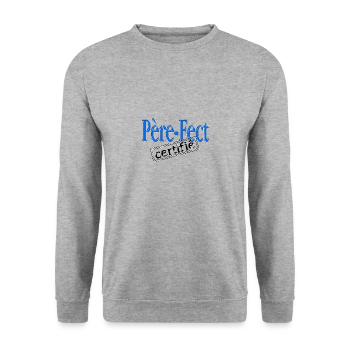 Père-fect certifié - Sweat-shirt Unisexe - gris chiné - Devant - Alina (178cm) & Michal (187cm)