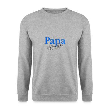 Papa authentique - Sweat-shirt Unisexe - gris chiné - Devant - Alina (178cm) & Michal (187cm)