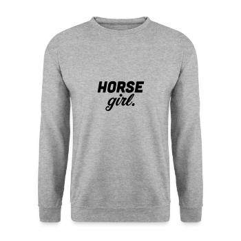 horse girl horse woman - Unisex Pullover - Weißgrau meliert - Vorne - Alina (178cm) & Michal (187cm)
