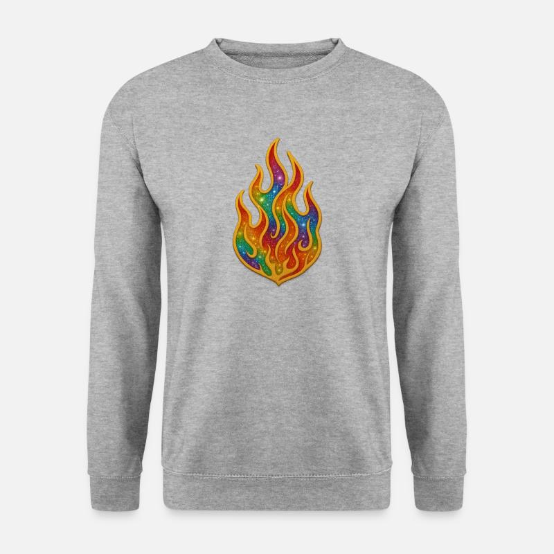 Rainbow Fire Patch - Unisex Sweatshirt - salt & pepper