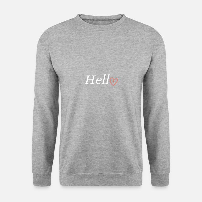 Hello - Unisex Pullover - Weißgrau meliert