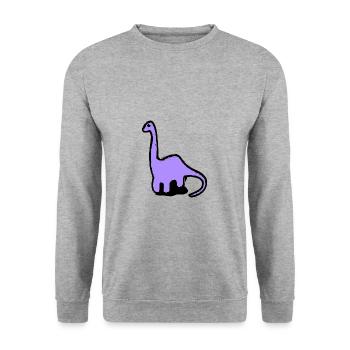 Brontosaurus Comic - Unisex Pullover - Weißgrau meliert - Vorne - Alina (178cm) & Michal (187cm)