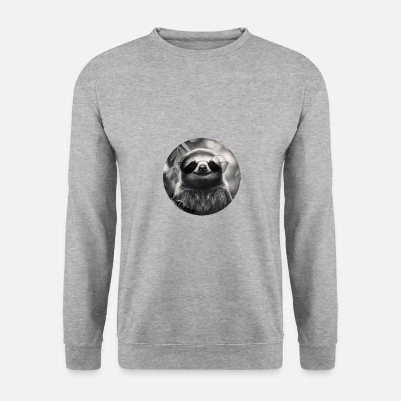 Shirt "Slothlife 2" - Unisex Pullover - Weißgrau meliert