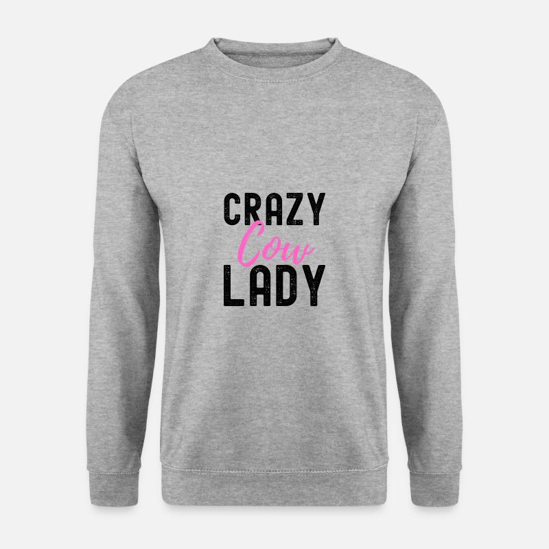 Kuh - Unisex Pullover - Weißgrau meliert