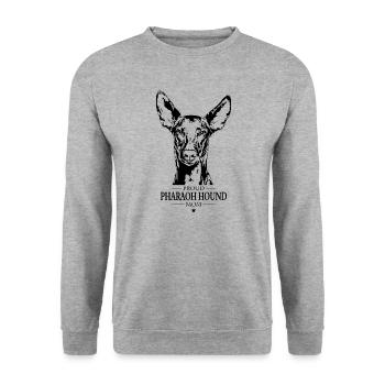 Pharaoh Hound Mom Dogs Pharaoh Dog Wilsigns - Unisex Sweatshirt - salt & pepper - Front - Alina (178cm) & Michal (187cm)