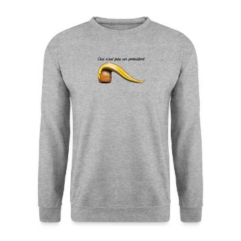 Ceci n'est pas un président:  - Unisex Sweatshirt - salt & pepper - Front - Alina (178cm) & Michal (187cm)