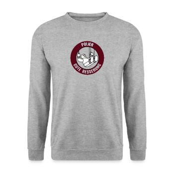 Gute Besserung Polier Krank Gesundheit Genesung - Unisex Pullover - Weißgrau meliert - Vorne - Alina (178cm) & Michal (187cm)