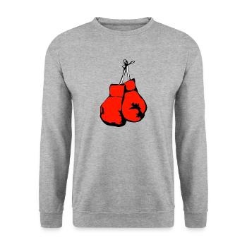 boxeur kick boxing boxe boxe arts martiaux thaïlandais sp - Sweat-shirt Unisexe - gris chiné - Devant - Alina (178cm) & Michal (187cm)